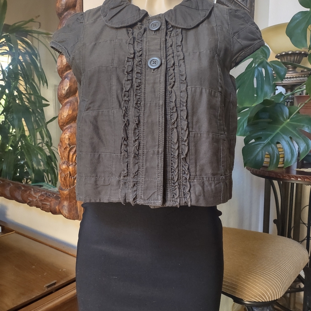 LOFT Brown Short-Sleeve Jacket
